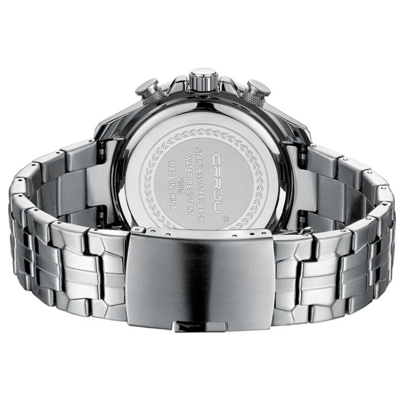 (image for) CRRJU Business Men's Watches Fashion Luxury Stainless Steel Quartz Watches Waterproof Chronograph Multifunctional Watches