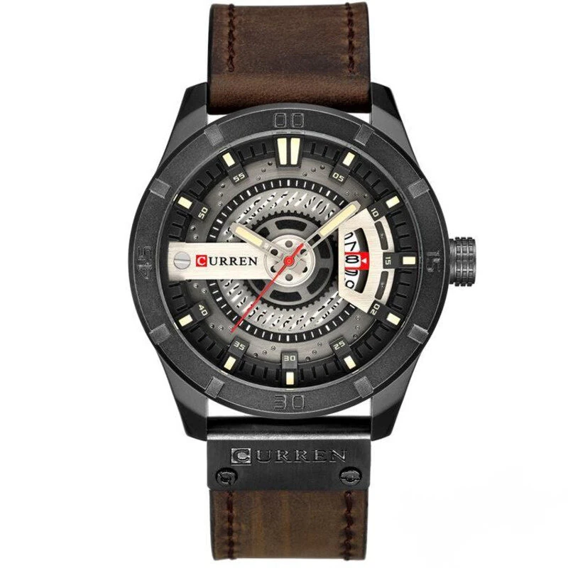 (image for) CURREN Men Classic Sports Quartz Watch Large Dial Fashion Casual Watches Waterproof Watch with Calendar, Luminous Hands