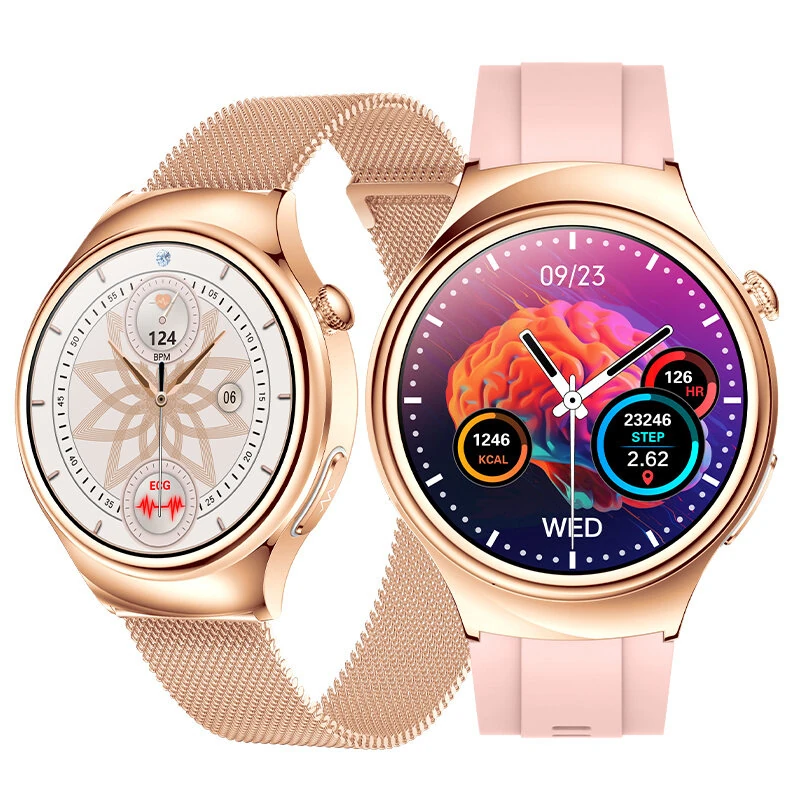(image for) ET390 1.27inch HD Screen Female-Customization Women's Health ECG AI Medical Diagnosis bluetooth Call Heart Rate Blood Pressure Blood Oxygen Monitor Sleep Monitoring Non-invasive Blood Glucose