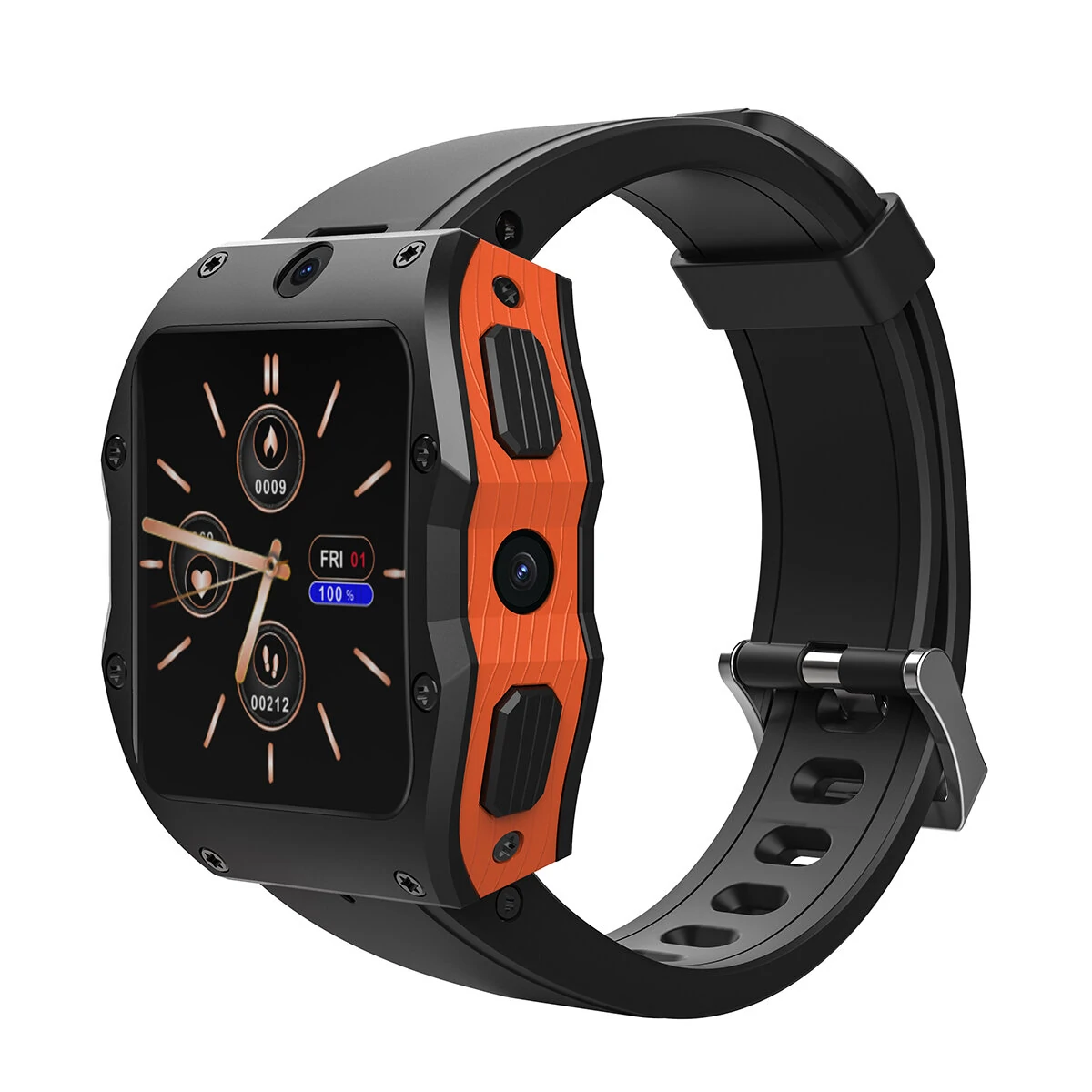 (image for) Rogbid Model X 2.1 inch HD 400*454 Pixels 4G LTE 4GB+128GB GPS 13MP+5MP Dual Camera IP68 Waterproof Face Unlock Ceramic Smart Watch Phone