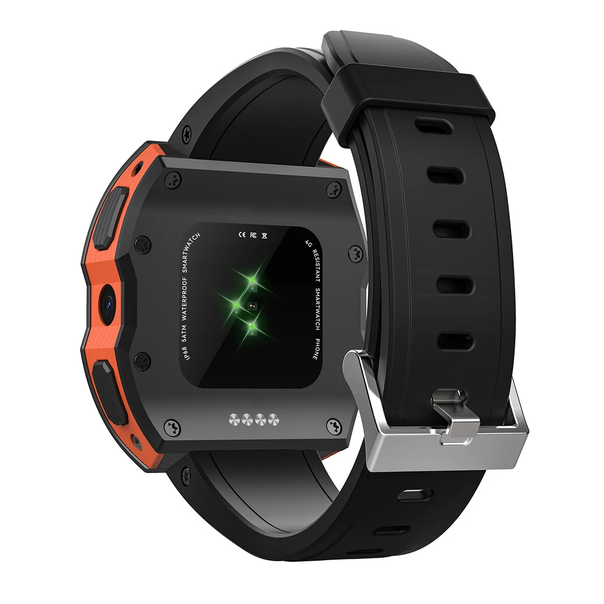 (image for) Rogbid Model X 2.1 inch HD 400*454 Pixels 4G LTE 4GB+128GB GPS 13MP+5MP Dual Camera IP68 Waterproof Face Unlock Ceramic Smart Watch Phone